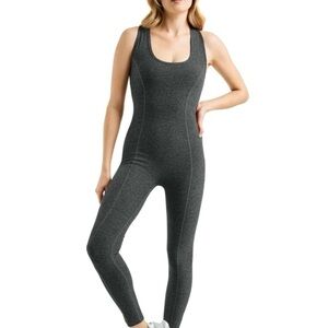 Year of Ours Women’s Stretch Onesie in Charcoal Gray, Size Small
